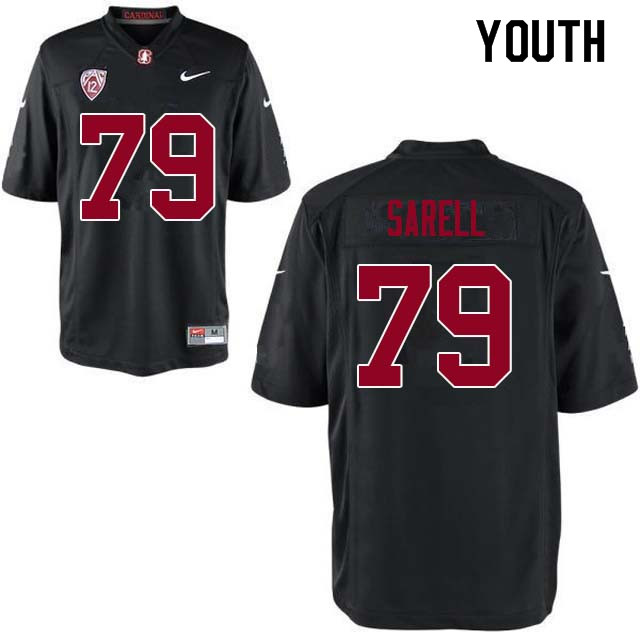 Youth Stanford Cardinal #79 Foster Sarell College Football Jerseys Sale-Black - Click Image to Close